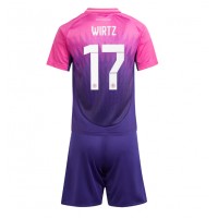 Camisa de Futebol Alemanha Florian Wirtz #17 Equipamento Secundário Infantil Europeu 2024 Manga Curta (+ Calças curtas)